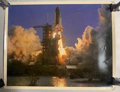 Vintage NASA Space Shuttle Launch Cartwheel Co. Litho 16 X 20 Photo Poster (A5)