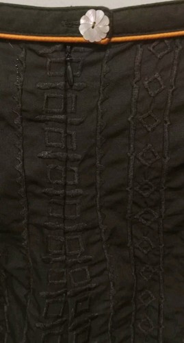 Tamara Catz Brown Tribal Skirt Cut Outs & Orange Piping 10 Boho Fairy Grunge Y2K - Picture 4 of 8