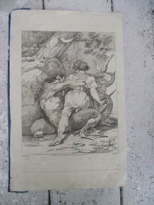 John Hamilton Mortimer Radierung kämpfendes Seeungeheuer geätzt Robert Blyth 1803 