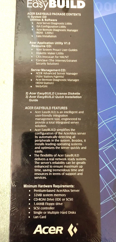 NEW ACER INTELLIGENT SYSTEM BUILDER EASYBUILD V 3.1 LICENSE DISC SERVER RM4-B7 - Image 3 of 4
