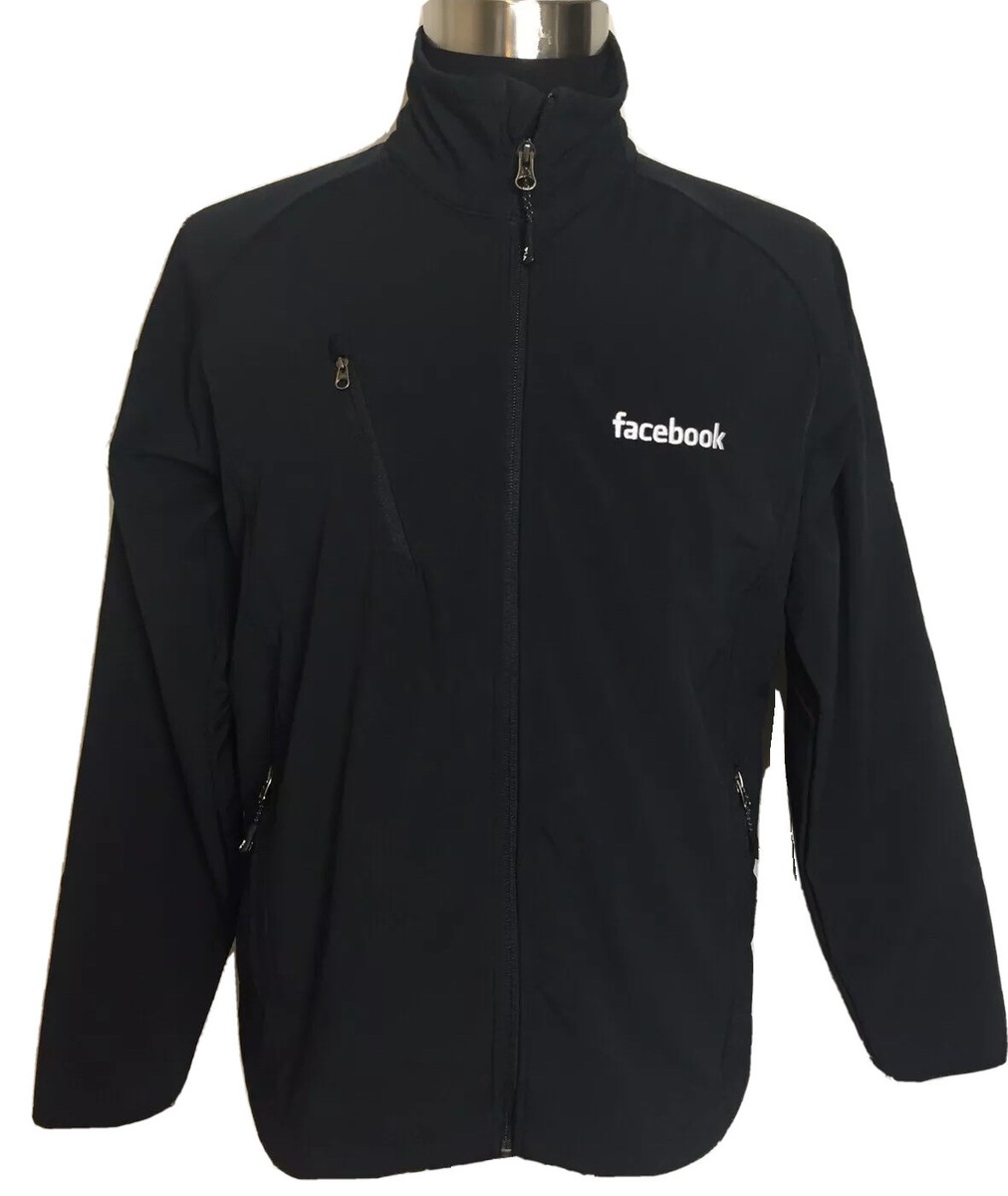 Facebook Jacket Mens Small S Black Embroidered Logo Zip Facebook Jacket Mens Small S Black Embroidered Logo Zip