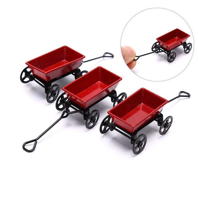 1:12 Dollhouse Miniature Garden Metal Red Cart Toy Ornament Home Decor GiftBJF 1:12 Dollhouse Miniature Garden Metal Red Cart Toy Ornament Home Decor GiftBJF