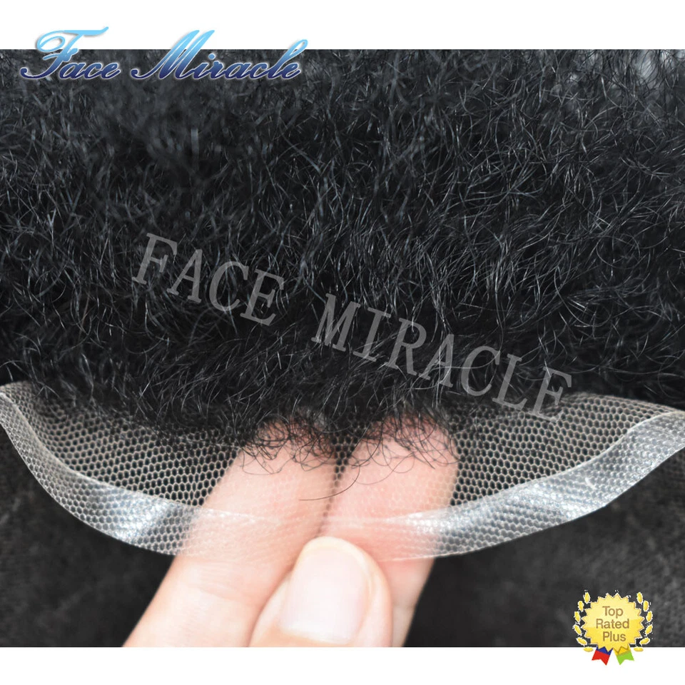 Sistema de cabello humano rizado rizado rizado de encaje completo afro toupee para hombre negro Foto 4 de 4