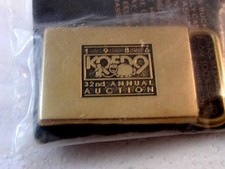 1986 KQED 9 Radio TV Annual Auction Northern California Brass Belt Buckle 8976