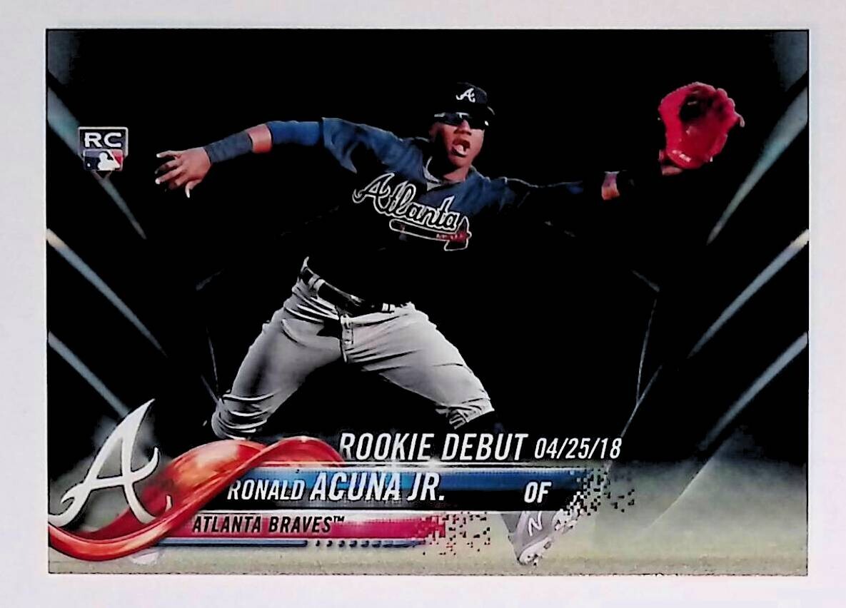 2018 Topps Update #US252 Ronald Acuna Jr. Rookie Debut BLACK /67