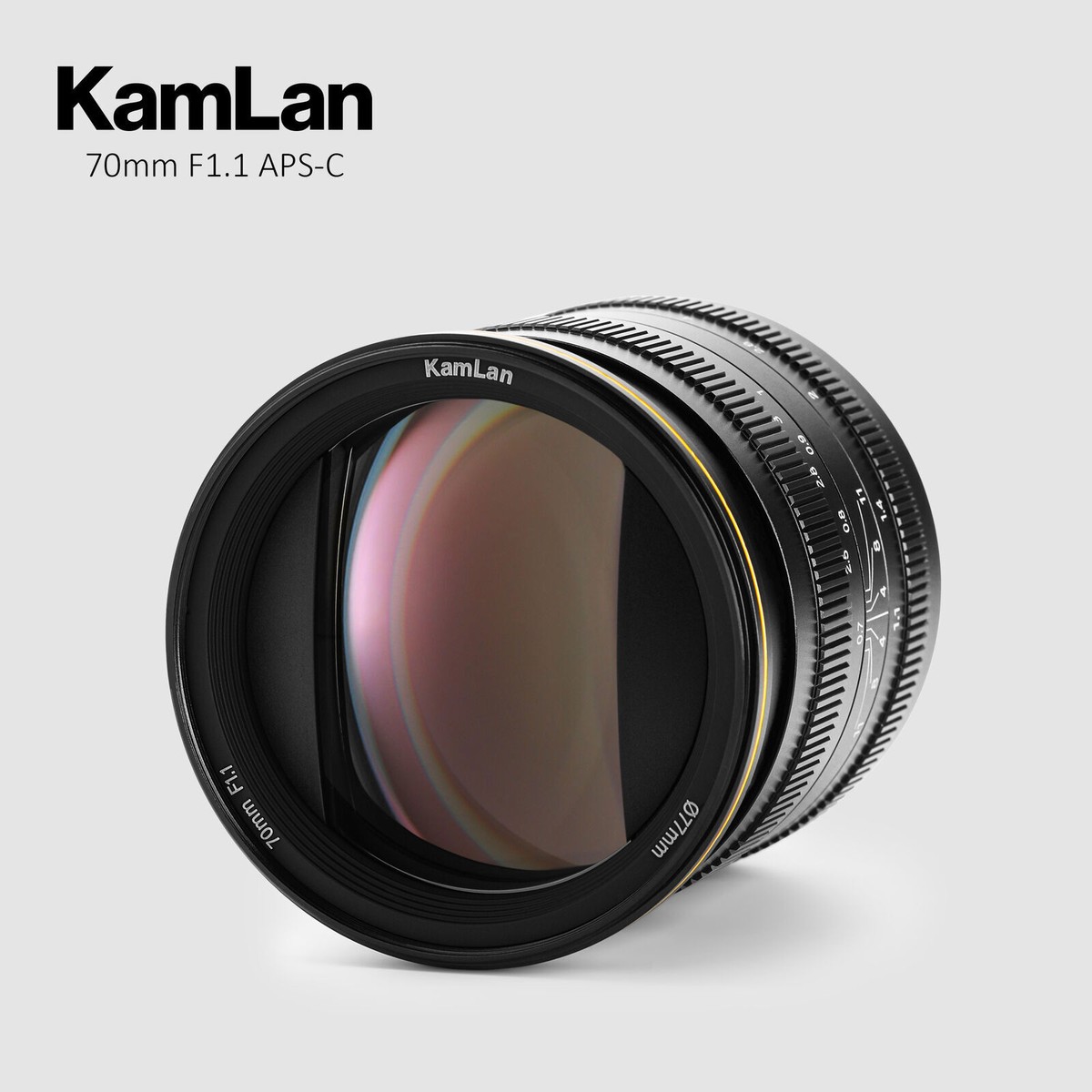 Kamlan 70mm F1.1 APS-C Manual Focus Lens Large Aperture For