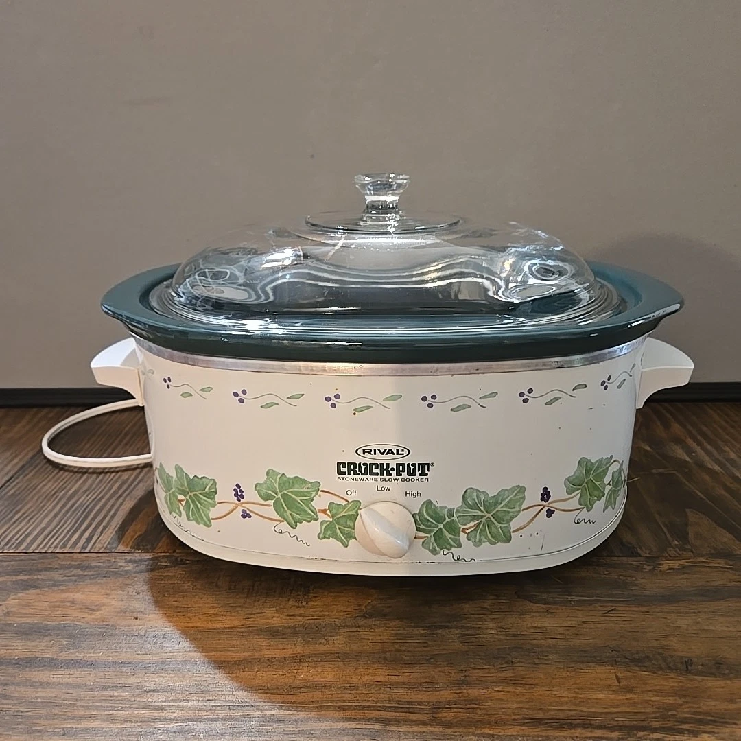 RIVAL Crockpot Ivy Model 3760 Slow Cooker 4.5 Quart Oval Vtg WORKS