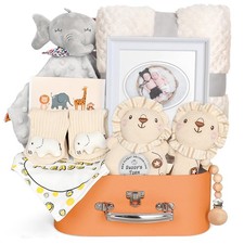 Baby Shower Gifts for Boys Girls, Baby Gifts Basket Newborn Blanket Rattle To...
