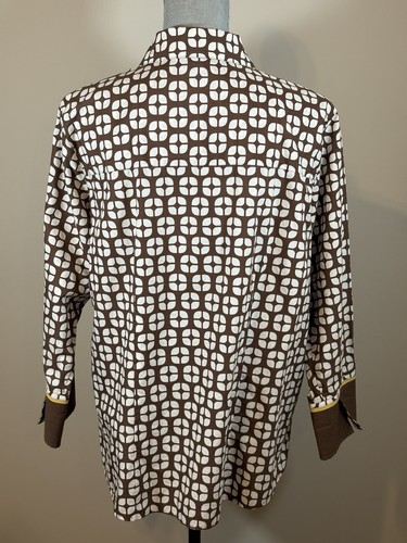 Foxcroft Button Up Shirt Womens 14 Wrinkle Free Shaped Fit Career Travel Retro - Picture 4 of 16