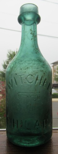 Nice Light Green Iron Pontil Twitchell Philadelphia Soda or Mineral Water Bottle - Picture 2 of 8