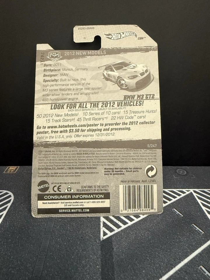 BMW M3 GT2 2012 Hot Wheels nuevos modelos #5/50 V19 Foto 2 de 3