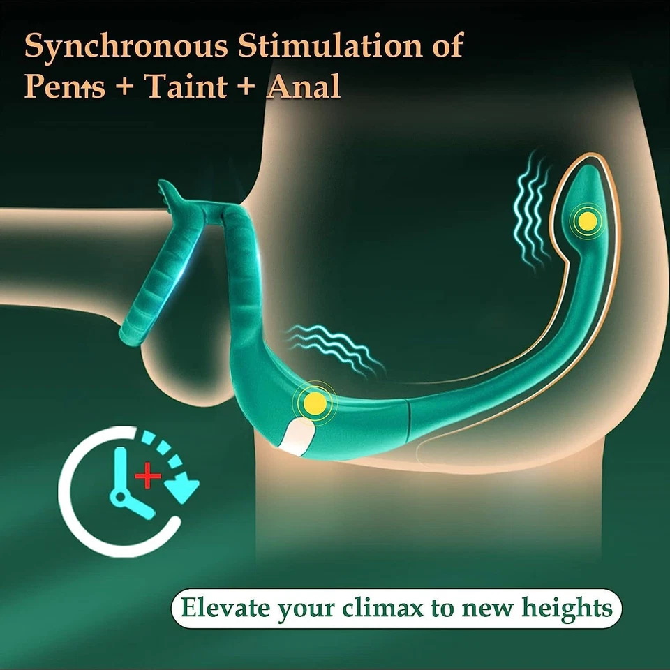 Anillo de pene ajustable vibrador anal tapón trasero masajeador de próstata juguete sexual EE. UU. Foto 3 de 4