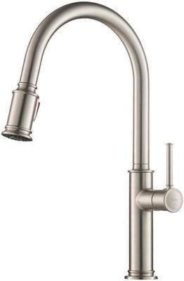 Spot-Free Stainless Steel Pull-Down Kitchen Faucet with Deck Plate