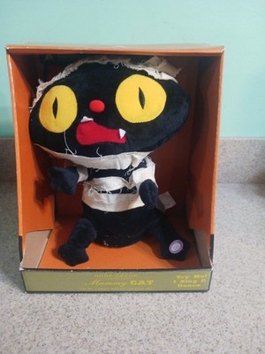 Gemmy 11'' Animated Mummy Cat  WHO LET THE DOGS OUT Halloween Sings Dances WORKS
