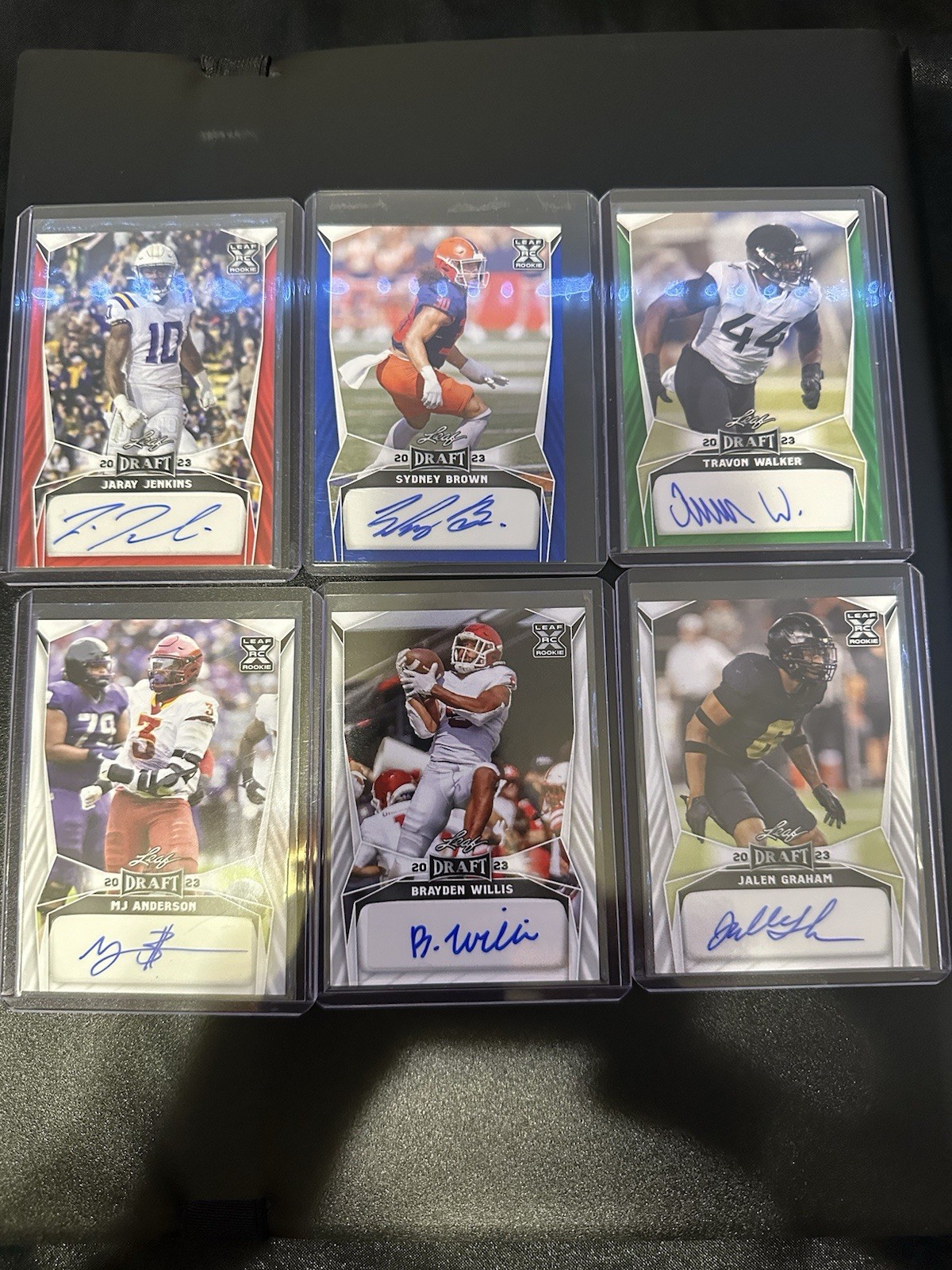 2023 Leaf Draft Autographs 6 card lot! - RC - Green,Red,Blue,White