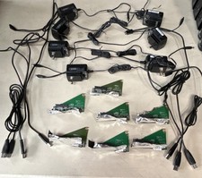 7x Nexpansion JMS577 USB A Adapter Boards with Power Adapters & USB cables.