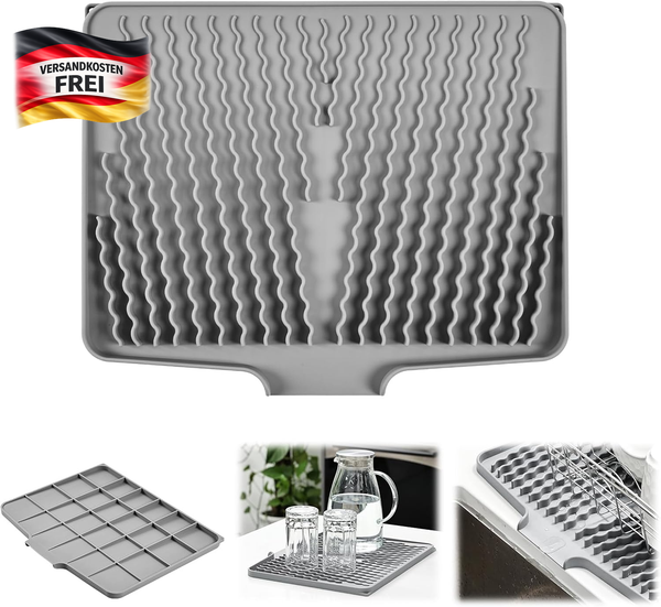 Silikon Abtropfmatte FüR Geschirr KüChe Rutschfest HitzebestäNdig 40X33Cm-image