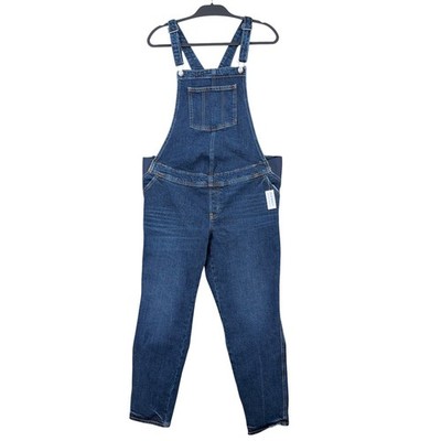 Old Navy Maternity Denim Overalls Women 10 Short Cotton Spandex Blue