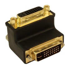 DVI-I Male to DVI-I Female Right Angle 90 degrees Adapter
