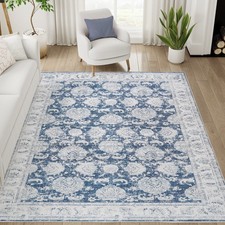 6 x 9 Vintage Floral Area Rug Non-Slip Living Room Washable Vintage Oriental