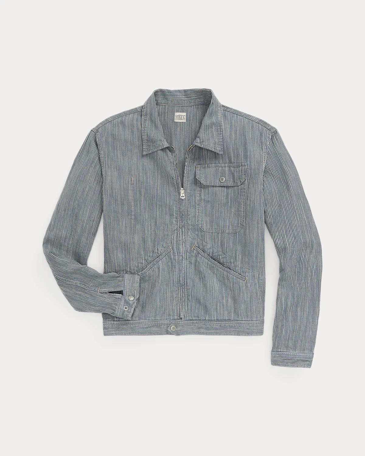 Double RL Ralph Lauren Striped Cotton Linen Windbreaker Jacket S Indigo NWOT RRL