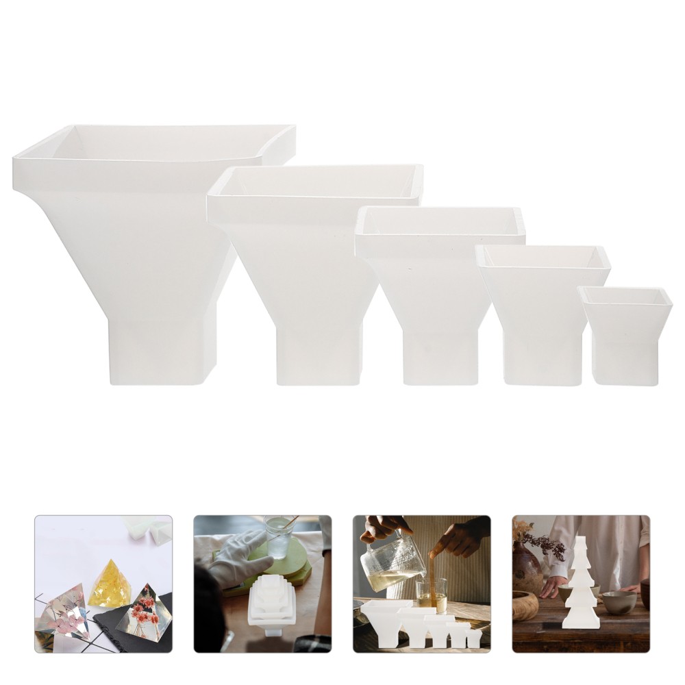 5-Piece Crystal Pyramid Epoxy Resin Casting Molds