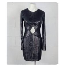 Express Black Sequin Cutout Dress | Long Sleeve | NWT | Women’s Size 6 ✨