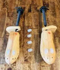 Two-Way Unisex Wood Shoe Stretcher- Adjustable Length, Width & Protrusions (G)