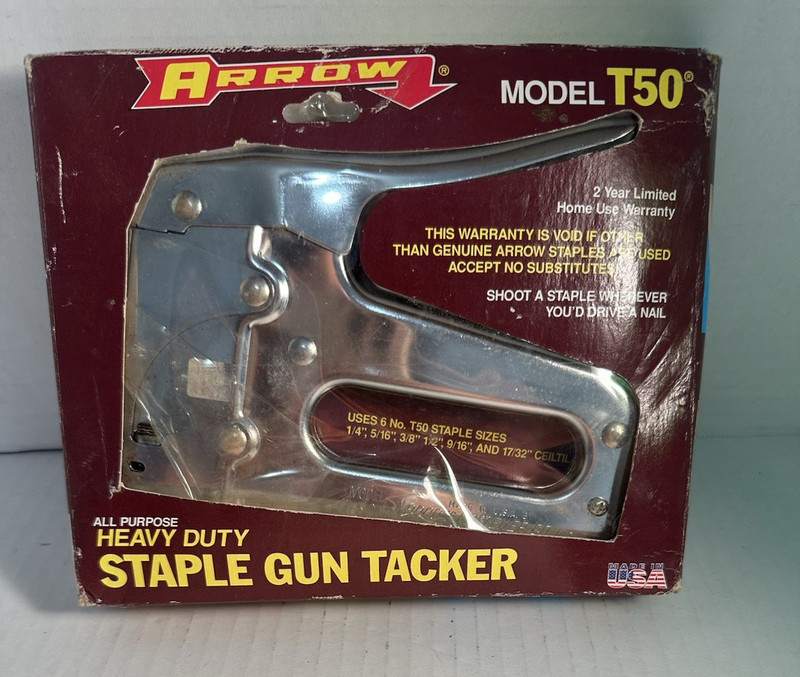 Arrow T50 Heavy Duty Stapler Metal Silver All Purpose Uses T50 Staples