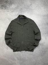 Polo Ralph Lauren Men  s Gray Zip Knit Sweater Jumper M Old Money Style