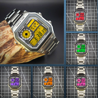 CASIO AE-1200WHD. Royale World Time. Silver Case - SELECT YOUR COLOUR