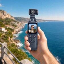 Cámara de Vlogging 4K, Cámara Cardán de Bolsillo, Cámara de Vlogging Portátil 64 MP