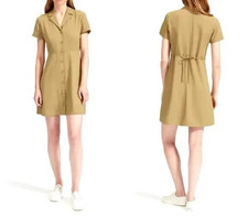 Everlane The Japanese GoWeave Notch Shirtdress in Olive Green Women 2