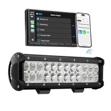 LED Light Bar 72W Spot Flood Combo Beam, Smart App Controlled Off Road 12 Inch