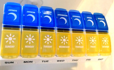 Weekly Pill Planner Organizer Easy Use AM/PM With Push Button 7 Day Box Case