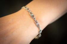 sehr elegantes 925er Silber Vintage Armband mit Markasiten, 20 cm, 14 gr