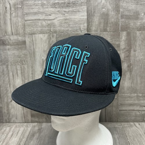 Vintage NIKE Force Charles Barkley CB34 Black Blue Adjustable Snapback Cap Hat - Picture 1 of 15