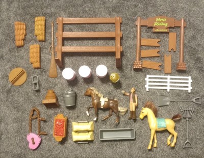 Schleich Horse Riding Academy Play Set W/ Horses & Figure Plus Tools Hay Stable