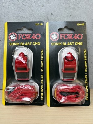 2 Pack / Fox 40 Sonik Blast Cushion Mouth Group Sports and Safety Loud Whistle