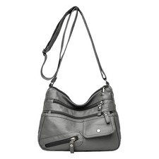 Crossbody Bag for Women Soft Leather Handbag Multi-Pocket Shoulder Bag Ladies...