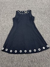 Michael Kors Dress Women 14 Black Grommet Fit Flare Eyelet Mini Cocktail Dress