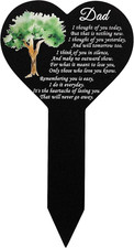 Metal Heart Cross Grave Marker Waterproof Dad Memorial Grave Stake Garden Rememb