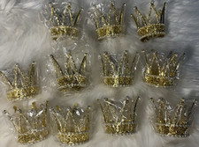 Gold Princess Crown Party Favors Set of 10 Decorative Plastic for Kids