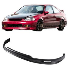 Front Bumper Lip Splitter For 99-00 Honda Civic Coupe Sedan 2dr 4dr Black Pu Mu