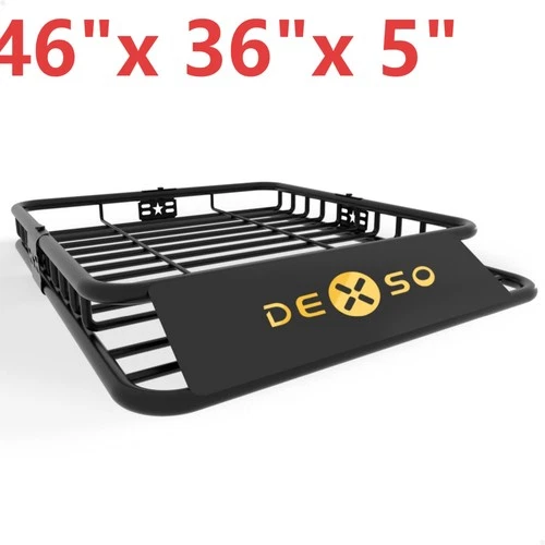 46" Roof Rack Cargo Basket Rooftop Carrier Universal Car Luggage Holder