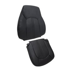 Driver Side Bottom and Top Lean Back Lower Leather Perforated Seat Cover Black