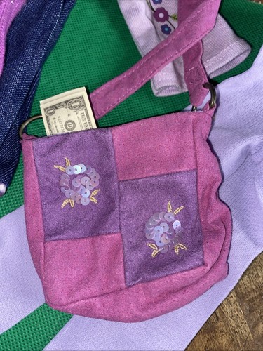 American Girl Doll JLY Retired Denim Jumper Outfit & Berry Nice Accessories - Picture 4 of 6