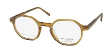 NEW MOREL 1880 60132M EYEWEAR BROWN PLASTIC GEOMETRIC MD05 MENS 47-22-140 FRANCE