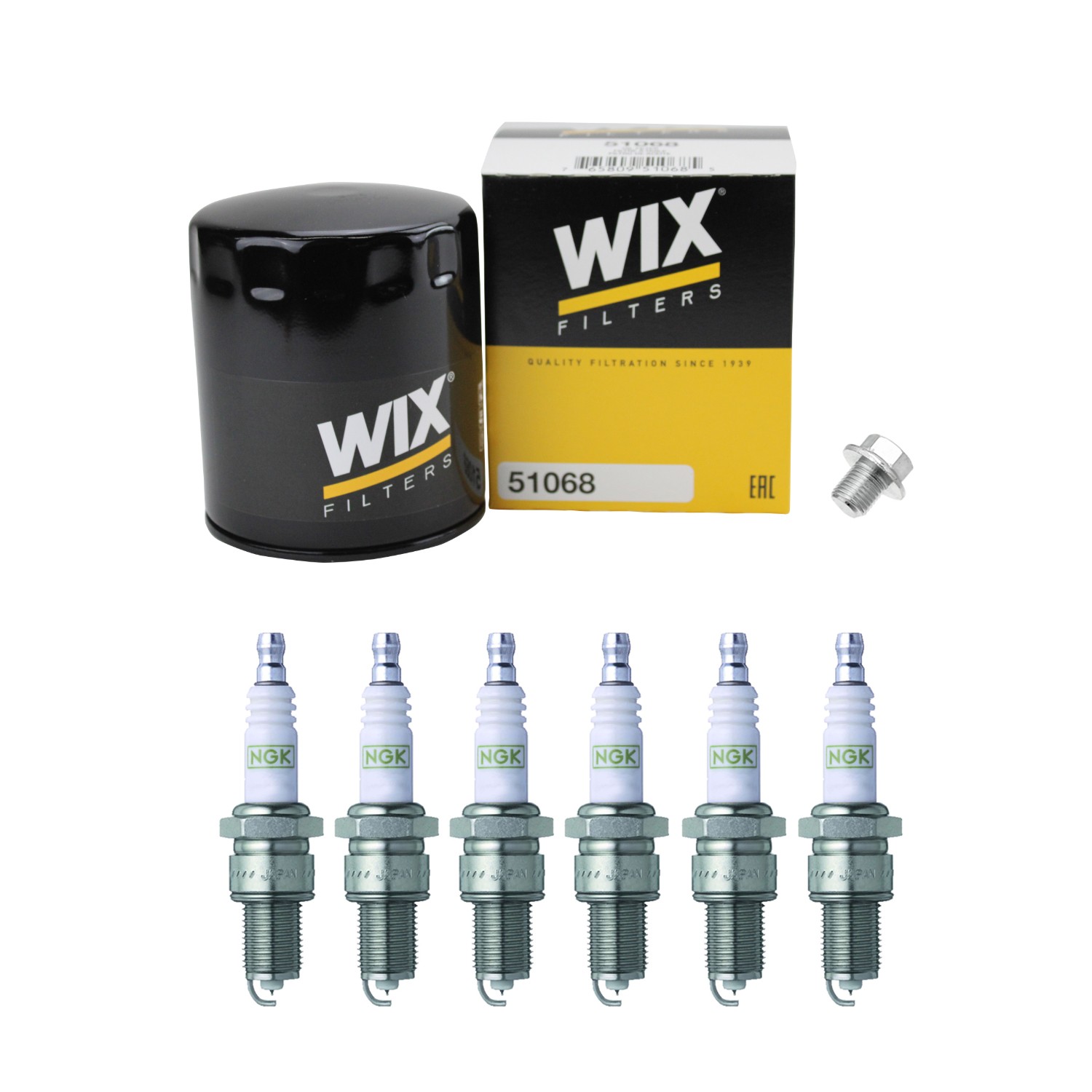 Wix Engine Oil Filter  NGK 6 Platinum Spark Plugs kit for Toyota Cressida L6