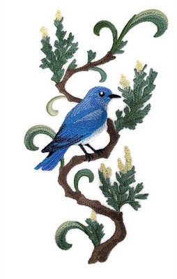 Beyond Vision Custom Bird Nevada Mountain Bluebird and Sagebrush Embroidery Iron